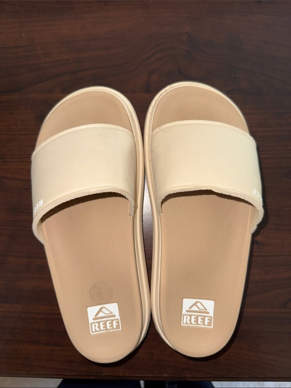 Reef Women's Slide Sandals in Cream Beige 7.5